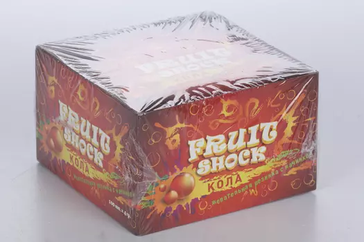 Жевательная резинка Fruit Chock без красителей с начинкой аромат колы блок, 100 шт