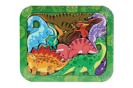 Зоопазл Нескучные игры динозавры 9 деревянных деталей