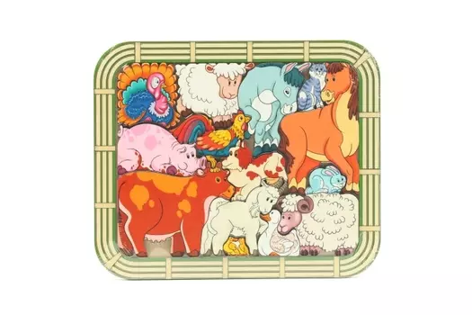 Зоопазл Нескучные игры переполох на ферме 14 деревянных деталей