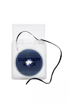 Зубная нить чёрная CURASEPT BLACK вощеная CHX 0,2%, со вкусом мяты, 50м
