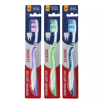 Зубная щётка Rendall Classic, мягкая, 1 шт. МИКС