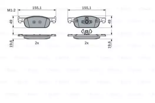 0 986 424 021 колодки дисковые передние!\ Renault Clio IV, Dacia Logan II/Sandero II 1.2/1.5dCi 12>