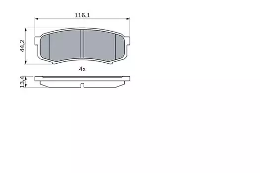 Тормозные колодки дисковые задняя ось BOSCH 0 986 424 313