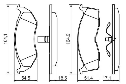 Тормозные колодки дисковые передняя ось BOSCH 0 986 424 363