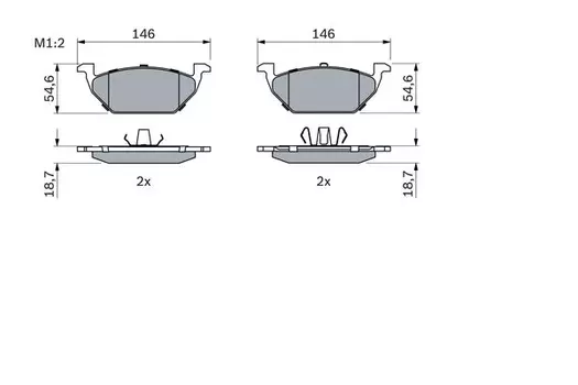 Тормозные колодки дисковые передняя ось BOSCH 0 986 424 364