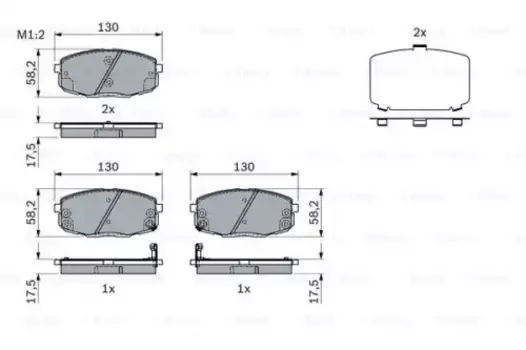 Тормозные колодки дисковые передняя ось BOSCH 0 986 424 393