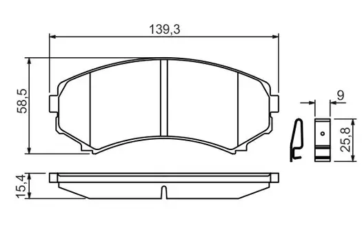 0 986 424 709 396 00 !колодки дисковые п.\ Mazda MPV 2.5TD 92-99, Mitsubishi Pajero 3.2D/3.5GDi 00>