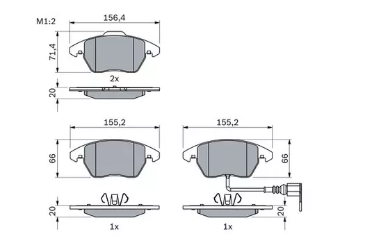 0 986 424 797 колодки дисковые п. !\ Audi A3 диск 15'/16', VW Golf V 1.4-2.0TD диск 15' 03>