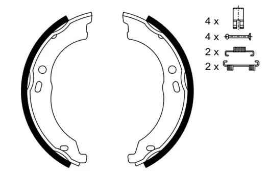 0 986 487 726 FSB696 !колодки барабанные ручника\ Citroen Jumper, Fiat Ducato, Peugeot Boxer 06>