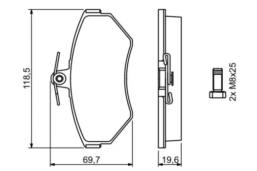 Тормозные колодки дисковые передняя ось BOSCH 0 986 494 021