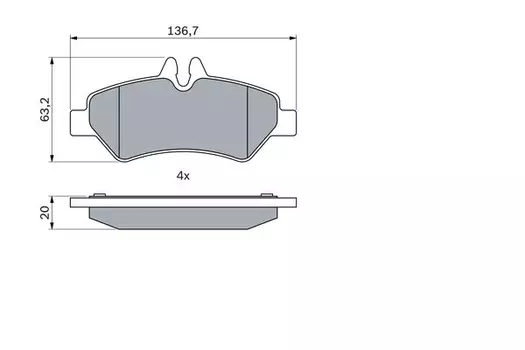 Тормозные колодки дисковые задняя ось BOSCH 0 986 494 123