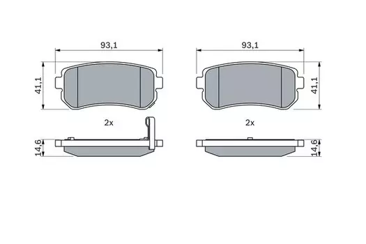 0 986 494 140 колодки дисковые з.\ Hyundai Accent, KIA Rio 1.4i/1.6i 16V/1.5CRDi 05>