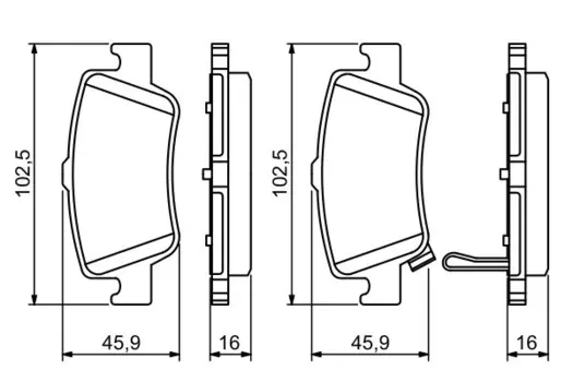 Тормозные колодки дисковые задняя ось BOSCH 0 986 494 182