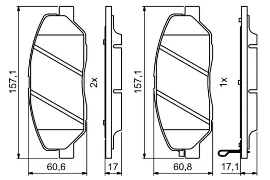 Тормозные колодки дисковые передняя ось BOSCH 0 986 494 227