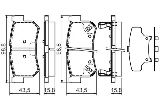 Тормозные колодки дисковые задняя ось BOSCH 0 986 494 237