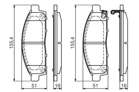 Тормозные колодки дисковые передняя ось BOSCH 0 986 494 268