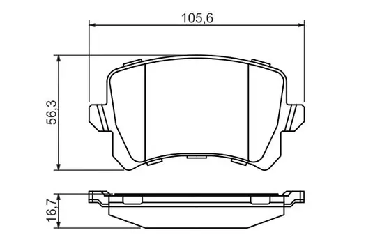 Тормозные колодки дисковые задняя ось BOSCH 0 986 494 344