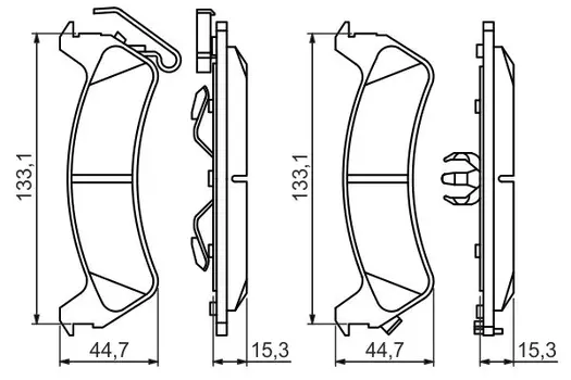 Тормозные колодки дисковые задняя ось BOSCH 0 986 494 348