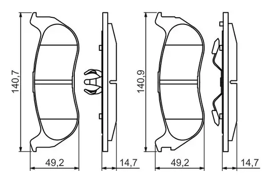 Тормозные колодки дисковые задняя ось BOSCH 0 986 494 419