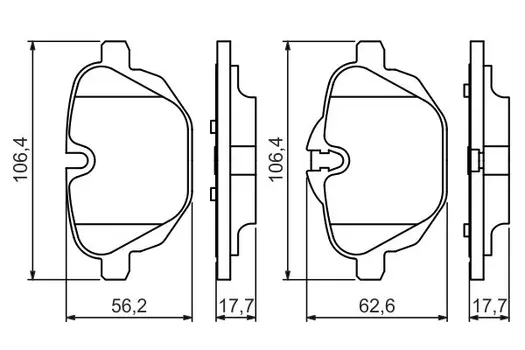 Тормозные колодки дисковые задняя ось BOSCH 0 986 494 432
