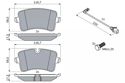 0 986 494 488 колодки дисковые задние!\ Audi A6/A7/A8 2.0TFSi-6.3/2.0TDi-4.2TDi 09>