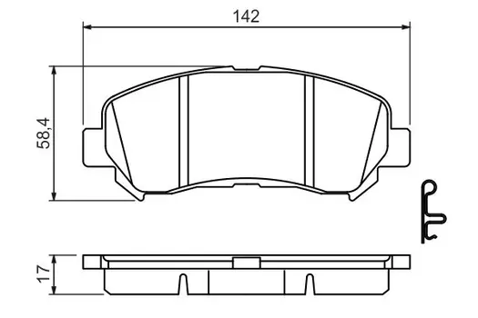 Тормозные колодки дисковые передняя ось BOSCH 0 986 494 501