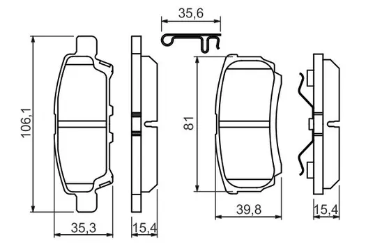 Тормозные колодки дисковые задняя ось BOSCH 0 986 494 502
