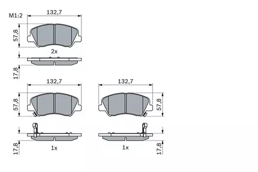 0 986 494 563 колодки дисковые передние!\ Hyundai Solaris/Accent,Kia Rio all 11>