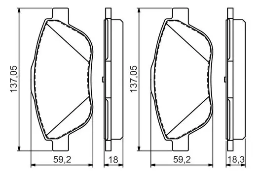 Тормозные колодки дисковые передняя ось BOSCH 0 986 494 564