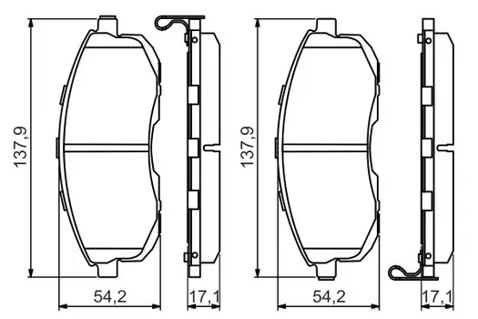 Тормозные колодки дисковые передняя ось BOSCH 0 986 494 572