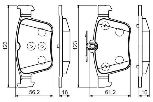 Тормозные колодки дисковые задняя ось BOSCH 0 986 494 658