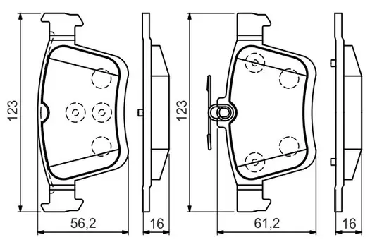 Тормозные колодки дисковые задняя ось BOSCH 0 986 494 659