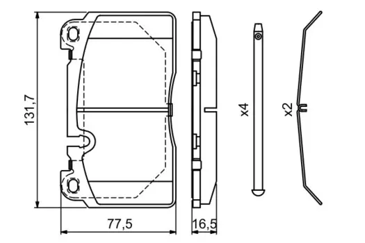 Тормозные колодки дисковые передняя ось BOSCH 0 986 494 694