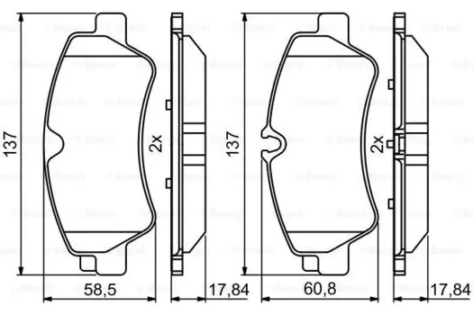 0 986 494 796 колодки дисковые задние! с антискр. пл.\ Ford Transit/Tourneo Custom 300 2.20TDCI 12>