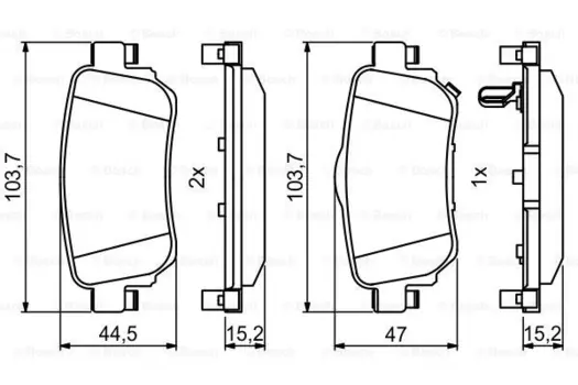 Тормозные колодки дисковые задняя ось BOSCH 0 986 494 816