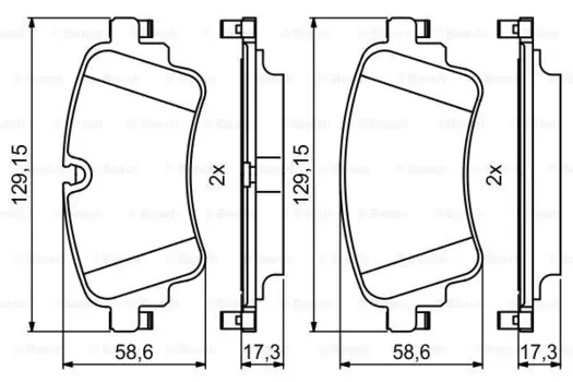 Тормозные колодки дисковые задняя ось BOSCH 0 986 494 833