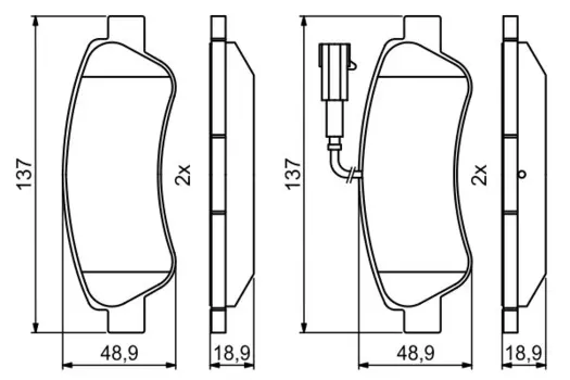 Тормозные колодки дисковые задняя ось BOSCH 0 986 494 994
