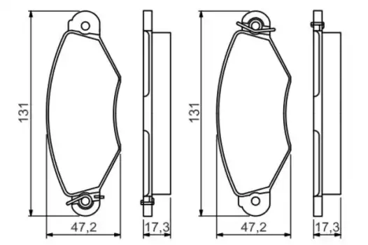 Тормозные колодки дисковые передняя ось BOSCH 0 986 495 235