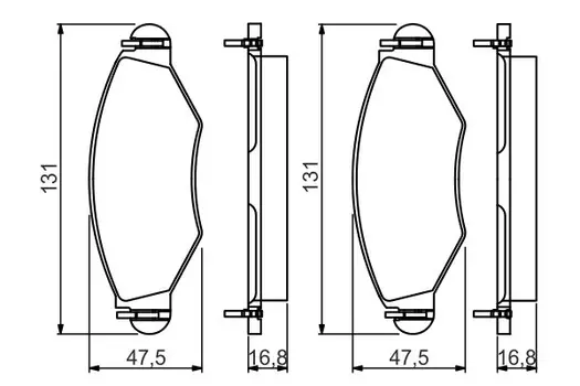 Тормозные колодки дисковые передняя ось BOSCH 0 986 495 244