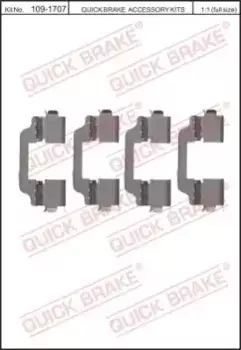 109-1707 МЕТАЛЛИЧЕСКИЕ ИЗДЕЛИЯ ДЛЯ ДИСКОВЫХ ТОРМОЗ QUICK BRAKE