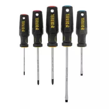 122157 Набор отверток, 5 шт., PH+SL, S2, 3к рукоятка// Denzel