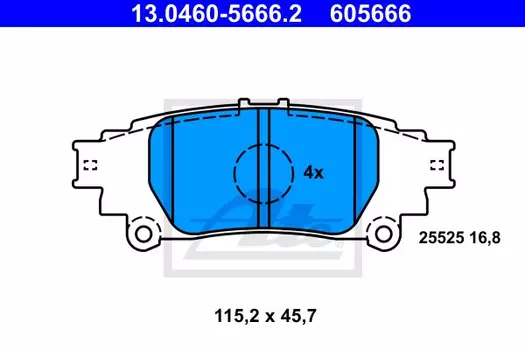 13.0460-5666.2 колодки дисковые задние!\ Lexus GS 300/430/IS 2.5/2.2D 05>
