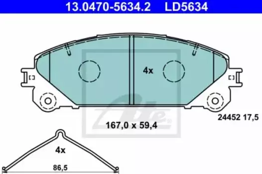 13.0470-5634.2 колодки дисковые передние!ceramic\ Lexus RX270/350/450H, Toyota HighLander 3.5 08>