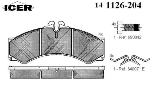 Тормозные колодки дисковые передняя ось ICER 141126-204