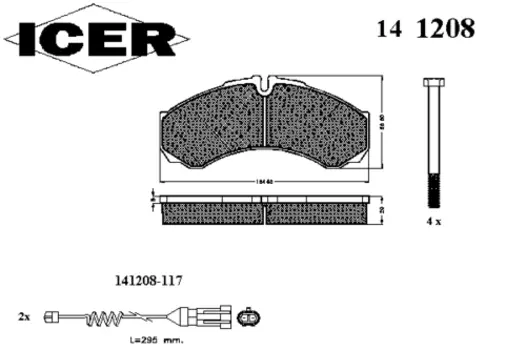 Тормозные колодки дисковые передняя ось задняя ось ICER 141208