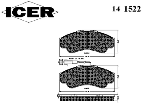 Тормозные колодки дисковые передняя ось ICER 141522