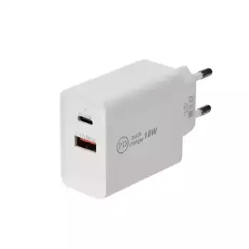 16-0278 Сетевое зарядное устройство для iPhone/iPad REXANT Type-C + USB 3.0 с Quick charge, белое