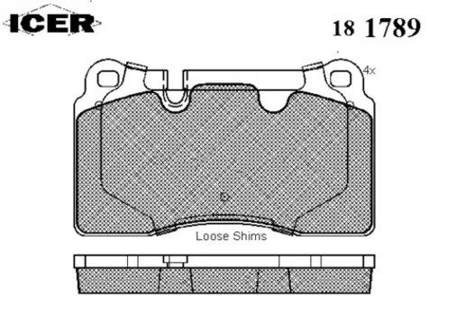 Тормозные колодки дисковые передняя ось ICER 181789