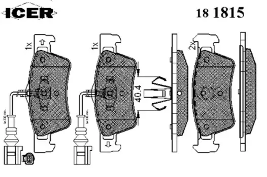 Тормозные колодки дисковые задняя ось ICER 181815
