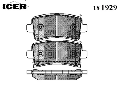 Тормозные колодки дисковые задняя ось ICER 181929